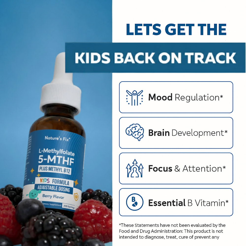 Nature's Fix™ - Kids Methylfolate Plus B12 Cofactor