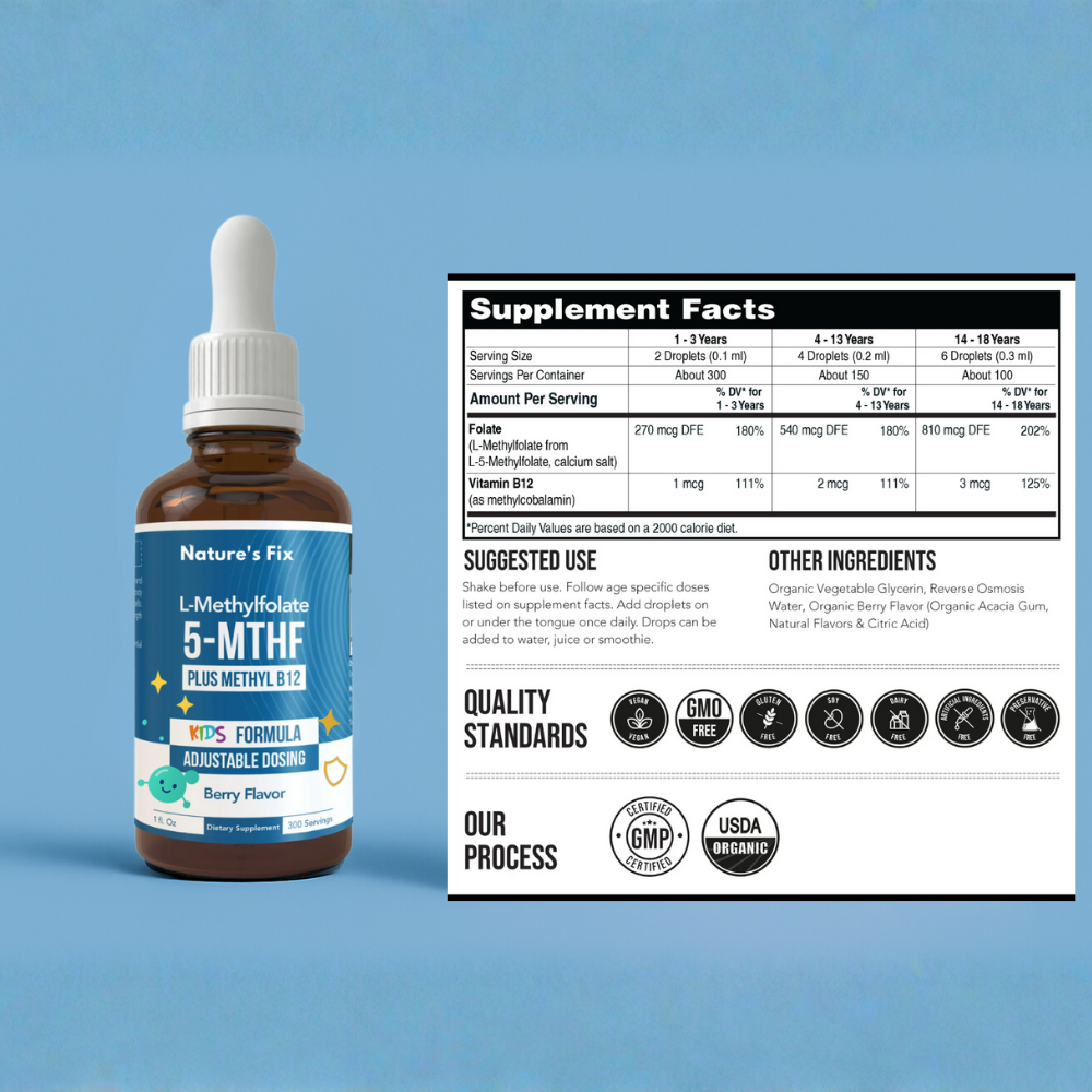 Nature's Fix™ - Kids Methylfolate Plus B12 Cofactor
